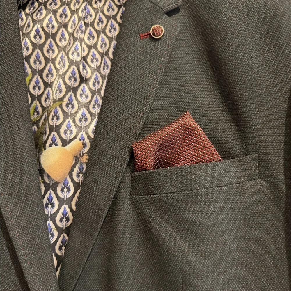 Ted Baker Midnight Blue Blazer with Patterned Lining